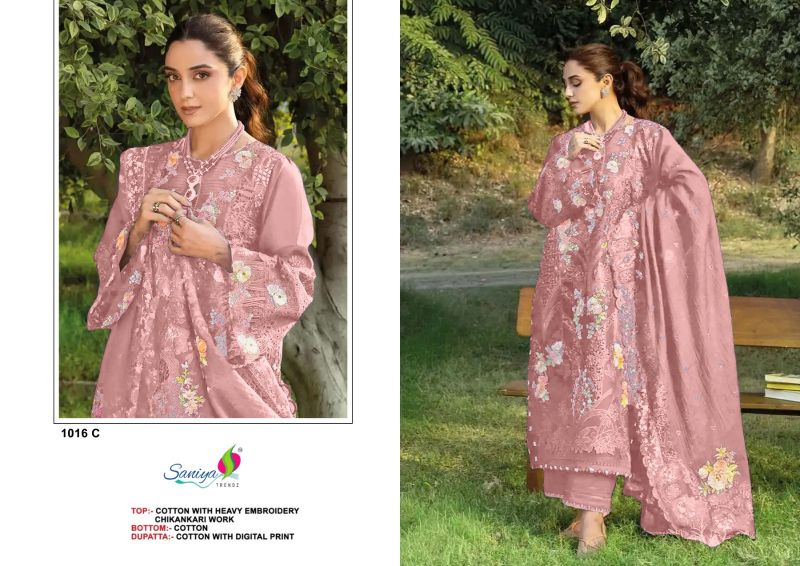 Saniya 1016 A To D Cotton Chikankari Embroidered Salwar Kameez Catalog — Wholesale Kurtis, hoor Tex wholesale from Surat — view 2