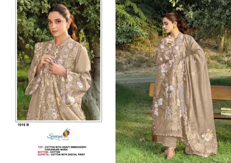 Saniya 1016 A To D Cotton Chikankari Embroidered Salwar Kameez Catalog — Wholesale Kurtis, hoor Tex wholesale from Surat — view 3