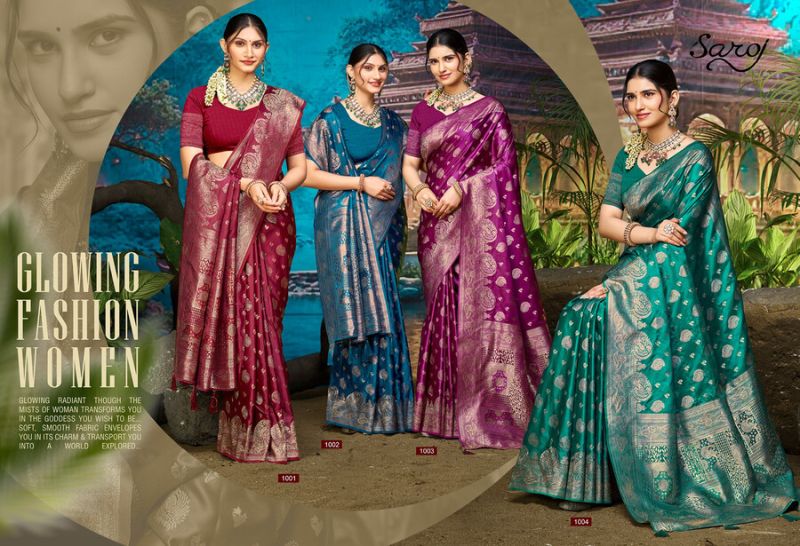 Saroj Saadgi Satin Saroski Vol 3 Satin Silk Saree Catalog — Wholesale Sarees, Vardan Ethnic wholesale from Surat — view 5
