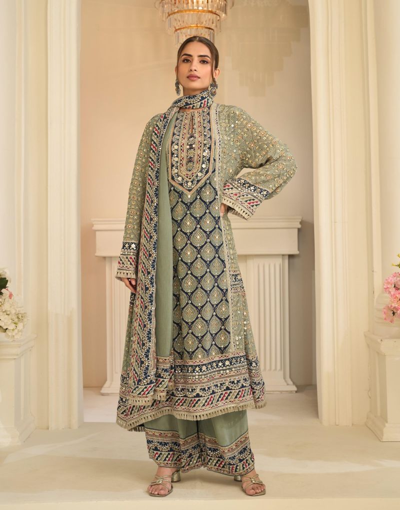 Sayuri Ehsaas Natural Crepe Silk Printed Designer Salwar Kameez