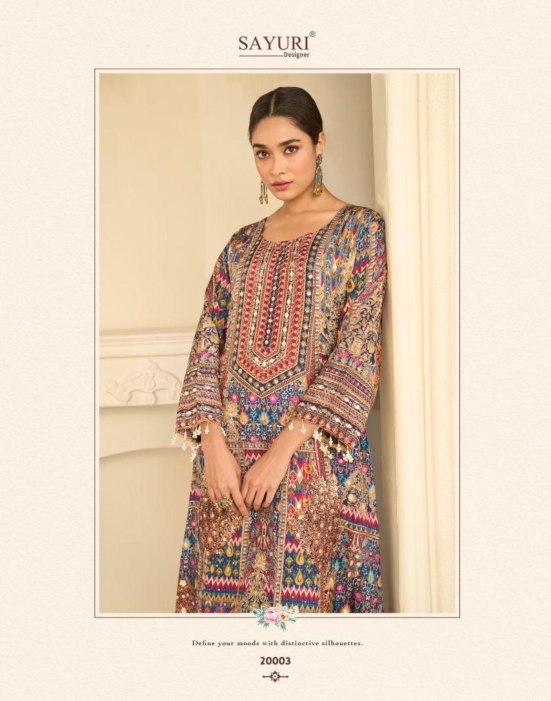 Sayuri Ehsaas Natural Crepe Silk Printed Designer Salwar Kameez — Wholesale Kurtis, Vardan Ethnic wholesale from Surat — view 6