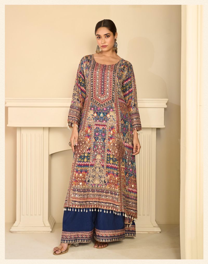 Sayuri Ehsaas Natural Crepe Silk Printed Designer Salwar Kameez — Wholesale Kurtis, Vardan Ethnic wholesale from Surat — view 7