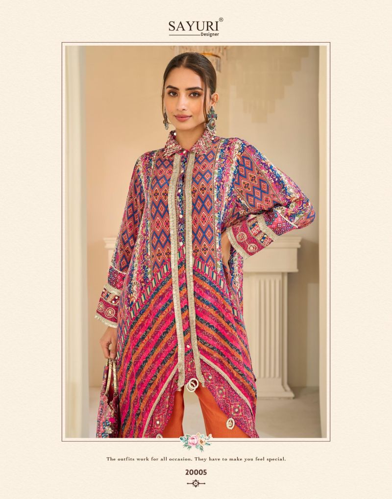 Sayuri Savan Crepe Silk Aari And Gota Patti Work Indo Western — Wholesale Kurti Pant Set, Vardan Ethnic wholesale from Surat — view 6