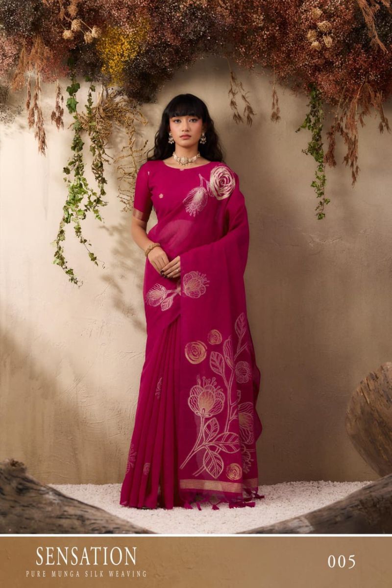 Rajtex Sensation Munga Silk Handloom Weaving Saree Catalog — Festival Sarees, Vardan Ethnic wholesale from Surat — view 4