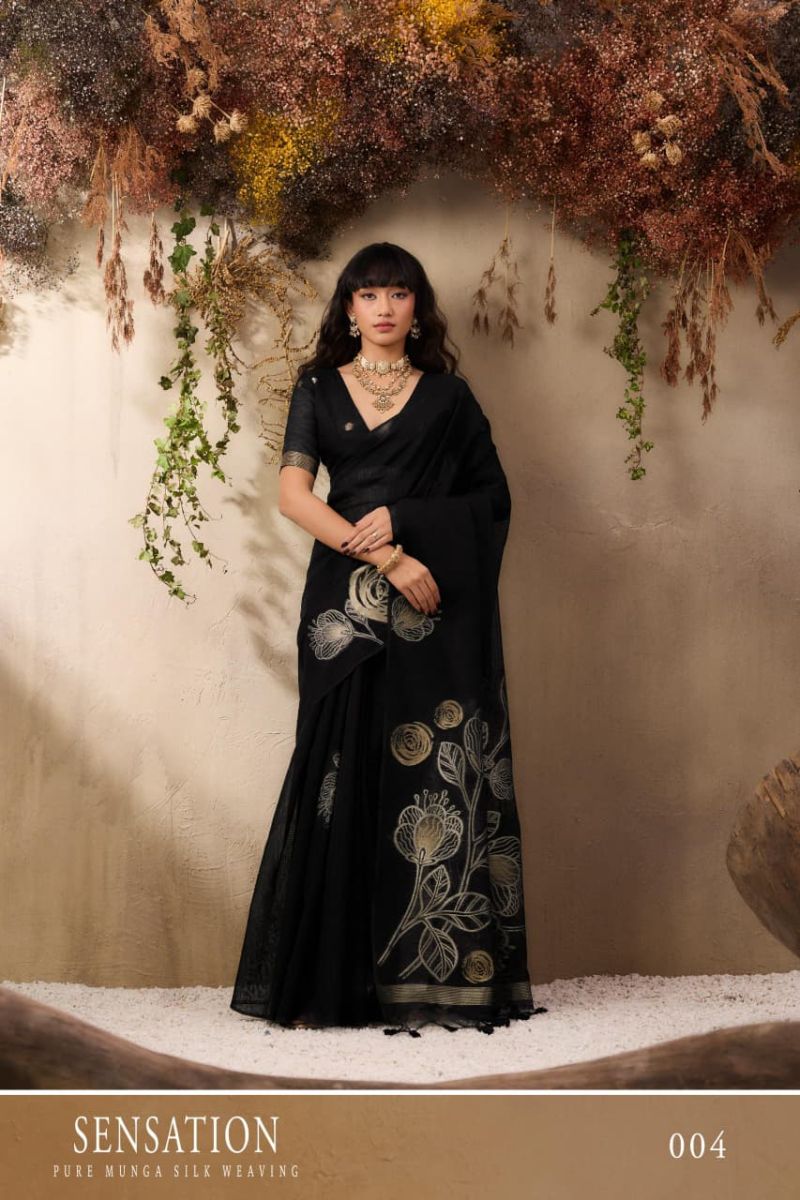 Rajtex Sensation Munga Silk Handloom Weaving Saree Catalog — Festival Sarees, Vardan Ethnic wholesale from Surat — view 5