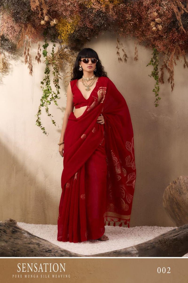 Rajtex Sensation Munga Silk Handloom Weaving Saree Catalog — Festival Sarees, Vardan Ethnic wholesale from Surat — view 7