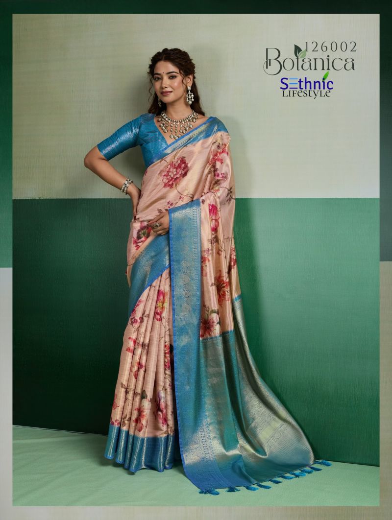 Sethnic Botanica Kanjivram Tissue Silk Floral Digital Printed Saree Catalog — Wholesale Sarees, Vardan Ethnic wholesale from Surat — view 3