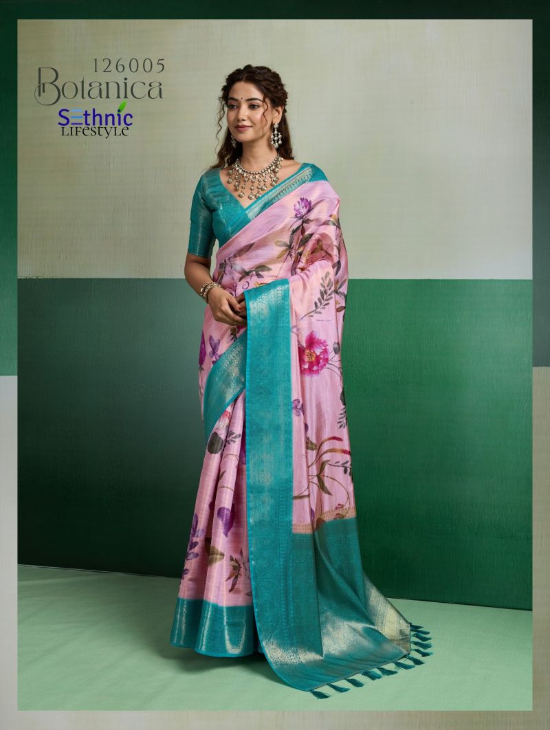 Sethnic Botanica Kanjivram Tissue Silk Floral Digital Printed Saree Catalog — Wholesale Sarees, Vardan Ethnic wholesale from Surat — view 6