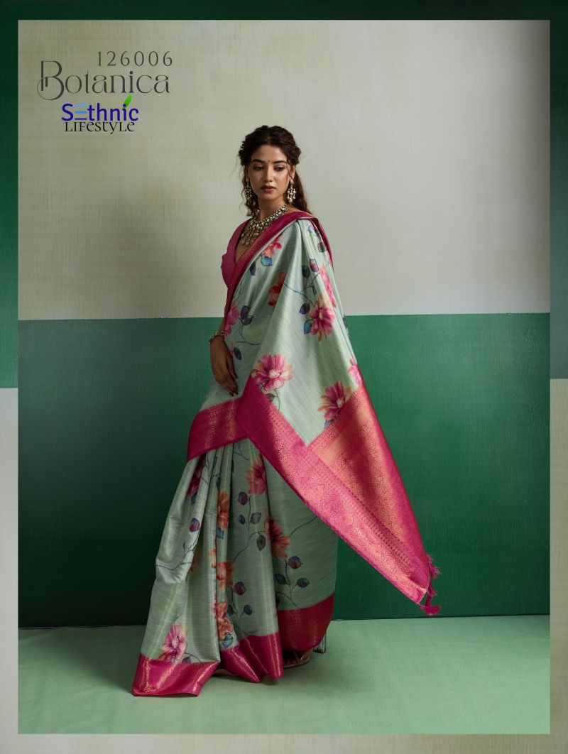 Sethnic Botanica Kanjivram Tissue Silk Floral Digital Printed Saree Catalog