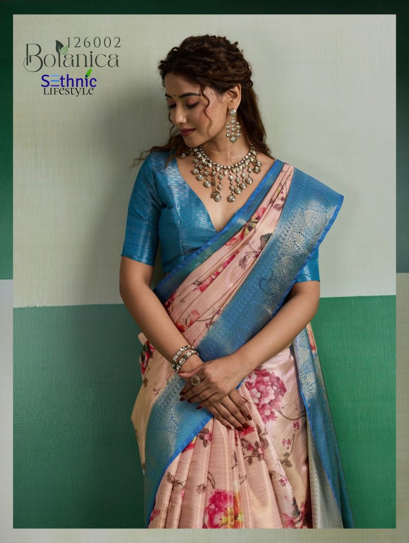 Sethnic Botanica Kanjivram Tissue Silk Floral Digital Printed Saree Catalog — Wholesale Sarees, Vardan Ethnic wholesale from Surat — view 8