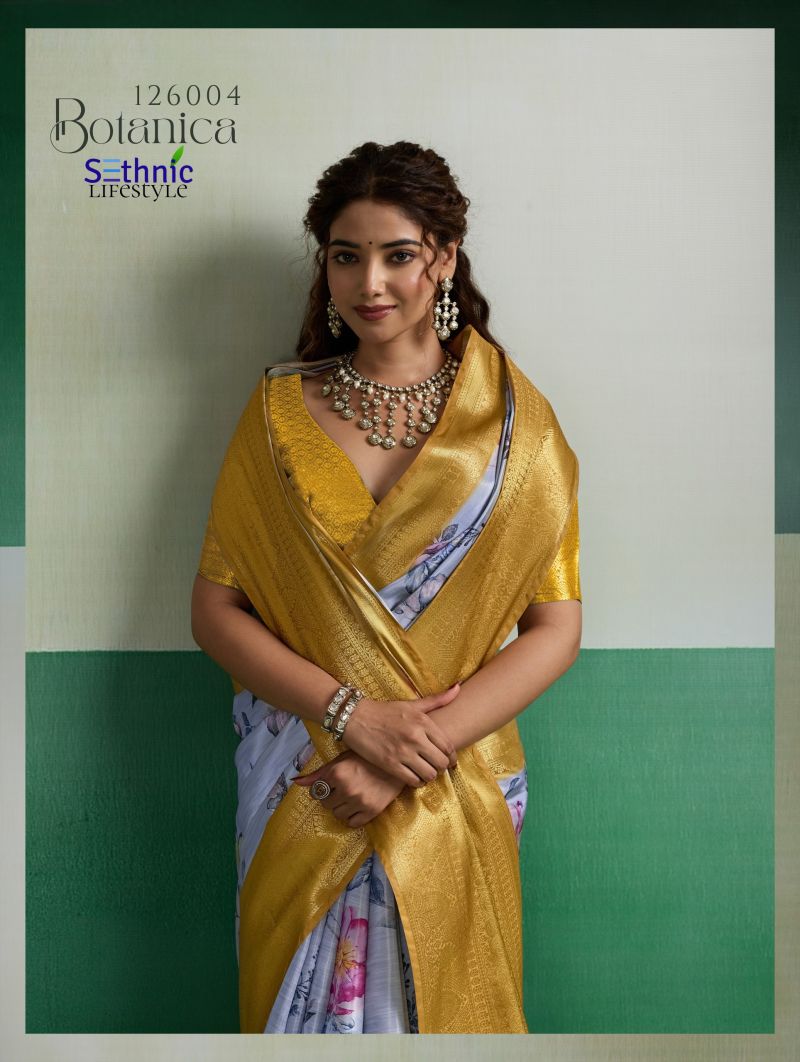 Sethnic Botanica Kanjivram Tissue Silk Floral Digital Printed Saree Catalog — Wholesale Sarees, Vardan Ethnic wholesale from Surat — view 10