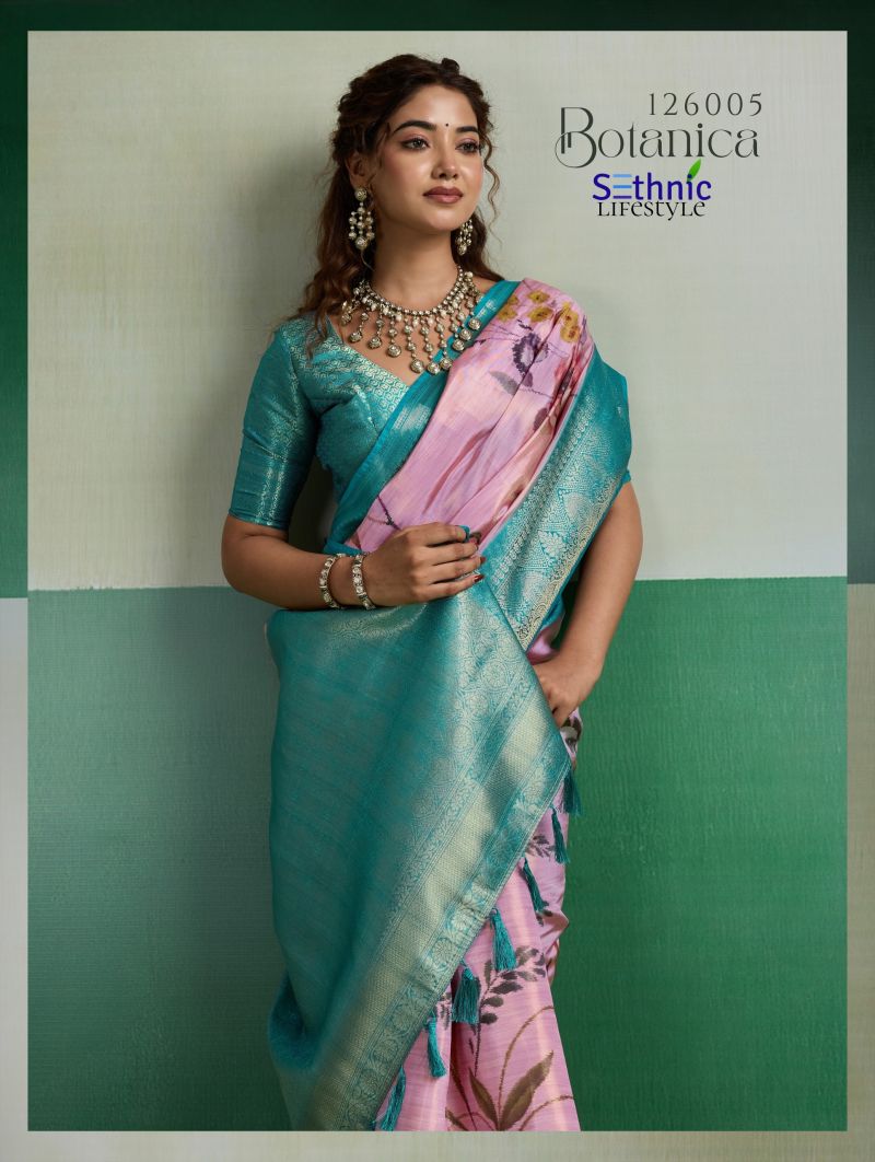 Sethnic Botanica Kanjivram Tissue Silk Floral Digital Printed Saree Catalog — Wholesale Sarees, Vardan Ethnic wholesale from Surat — view 11