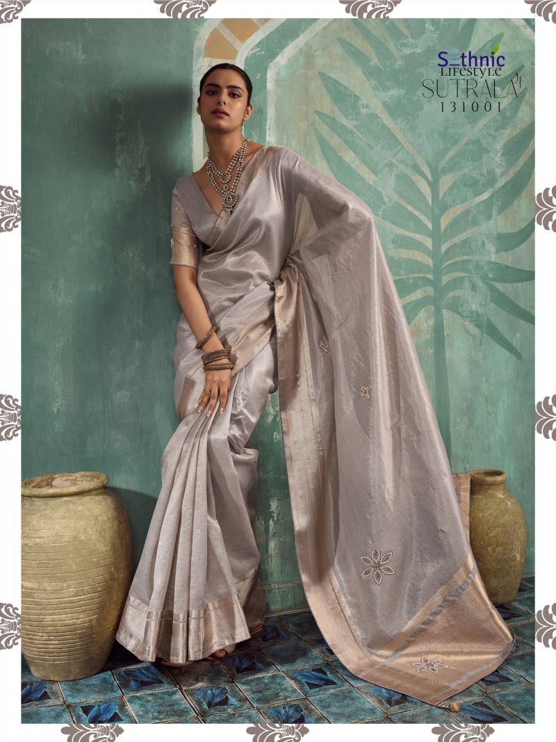 Sethnic Sutrala Vol 4 Tissue Cotton HandWork Saree Catalog — Wholesale Sarees, Sethnic Lifestyle wholesale from Surat — view 4