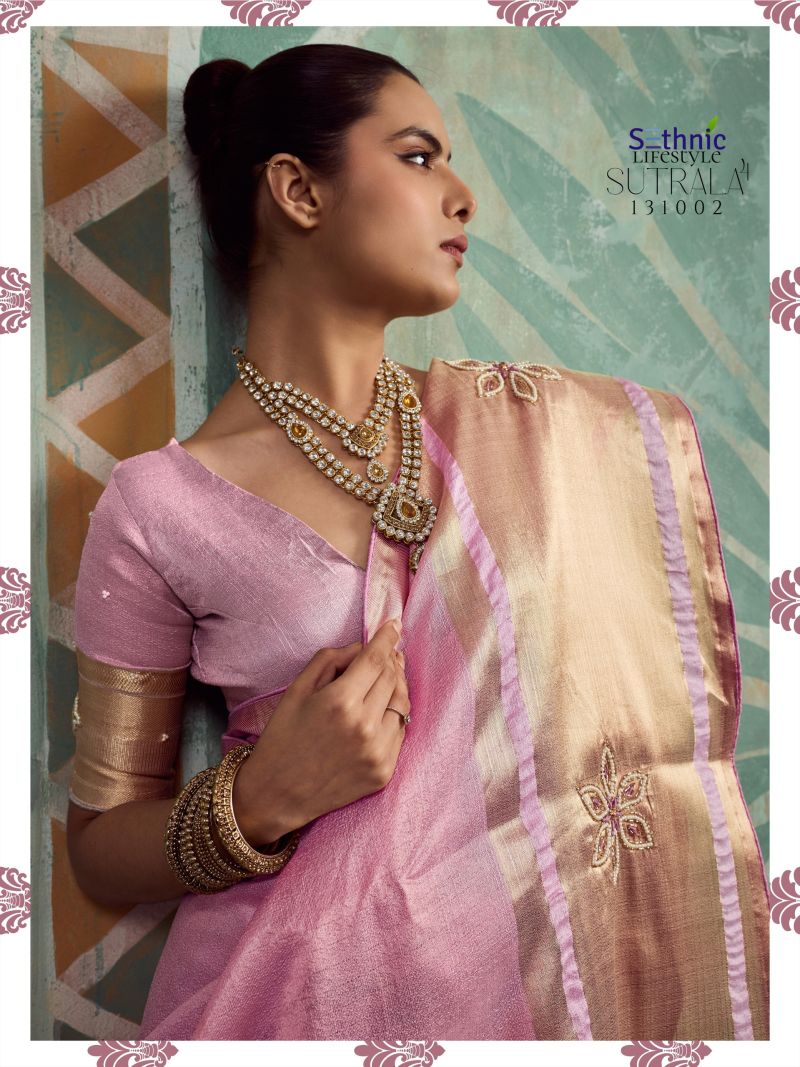 Sethnic Sutrala Vol 4 Tissue Cotton HandWork Saree Catalog — Wholesale Sarees, Sethnic Lifestyle wholesale from Surat — view 9