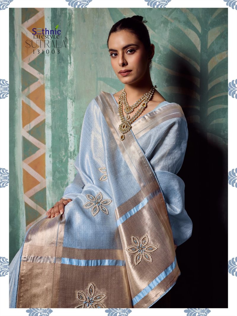 Sethnic Sutrala Vol 4 Tissue Cotton HandWork Saree Catalog — Wholesale Sarees, Sethnic Lifestyle wholesale from Surat — view 8