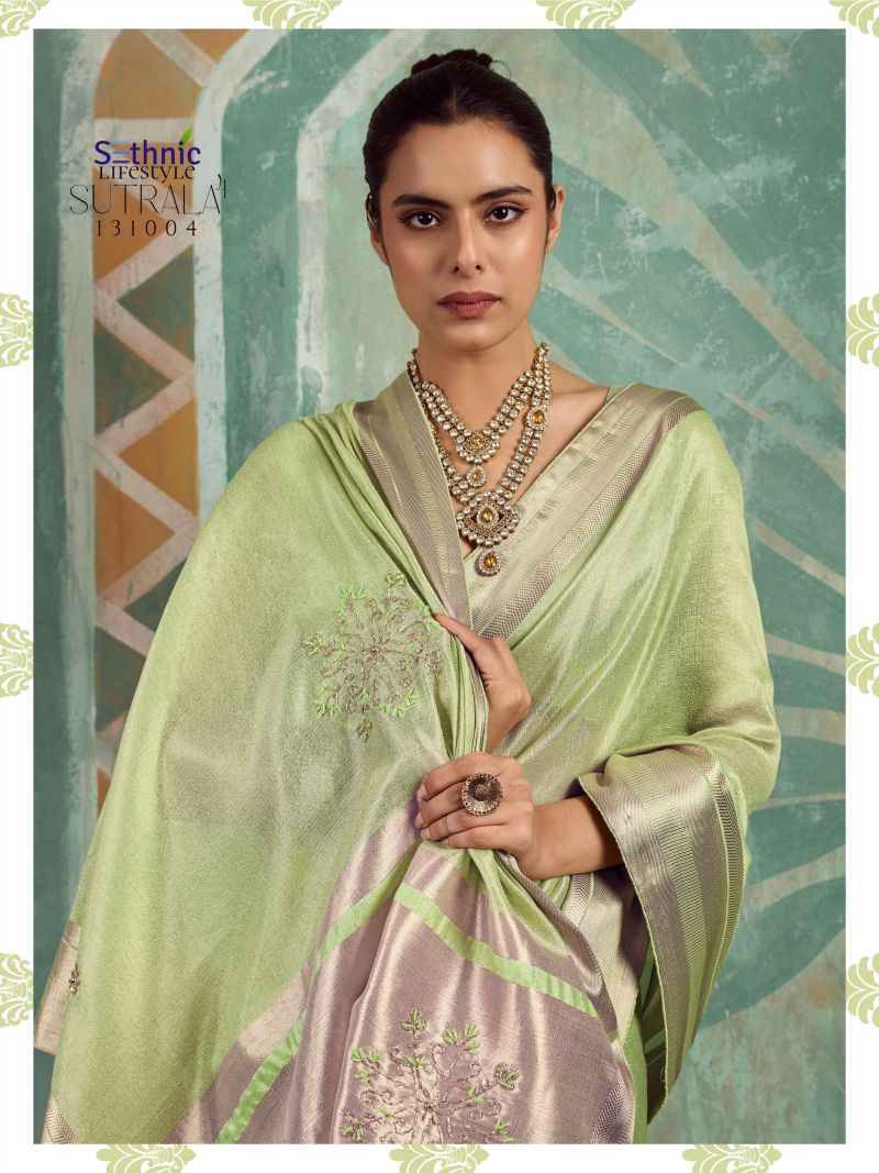 Sethnic Sutrala Vol 4 Tissue Cotton HandWork Saree Catalog — Wholesale Sarees, Sethnic Lifestyle wholesale from Surat — view 7