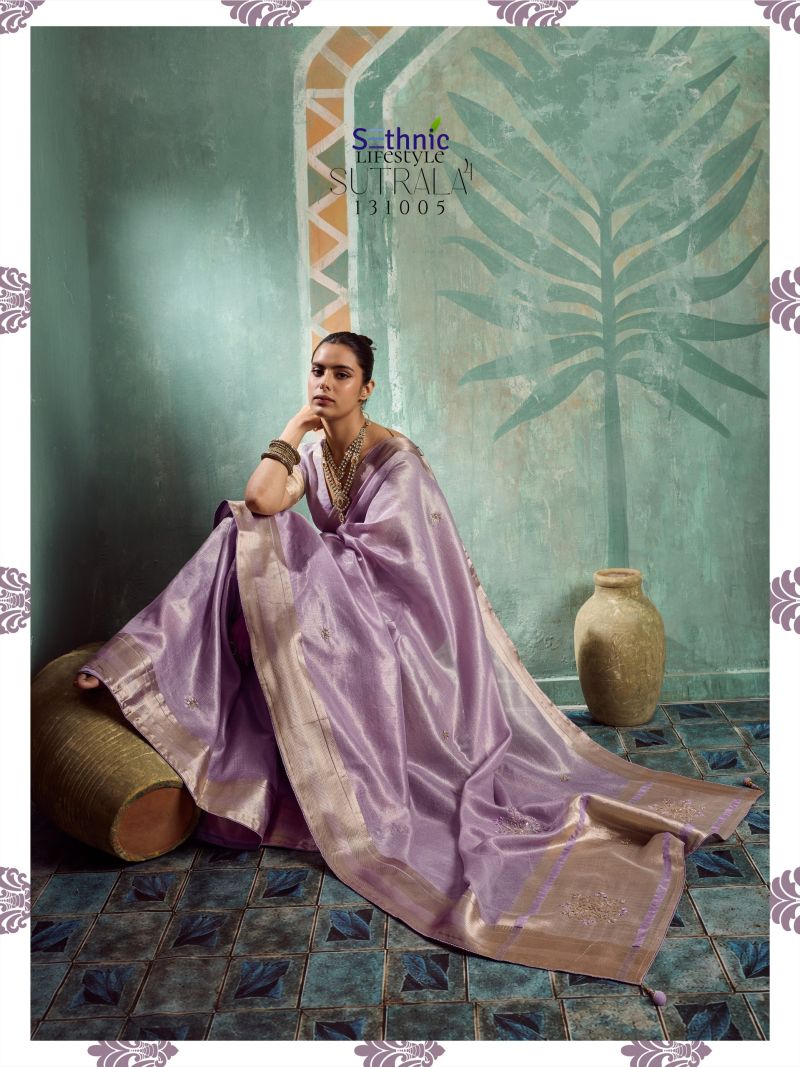 Sethnic Sutrala Vol 4 Tissue Cotton HandWork Saree Catalog — Wholesale Sarees, Sethnic Lifestyle wholesale from Surat — view 6