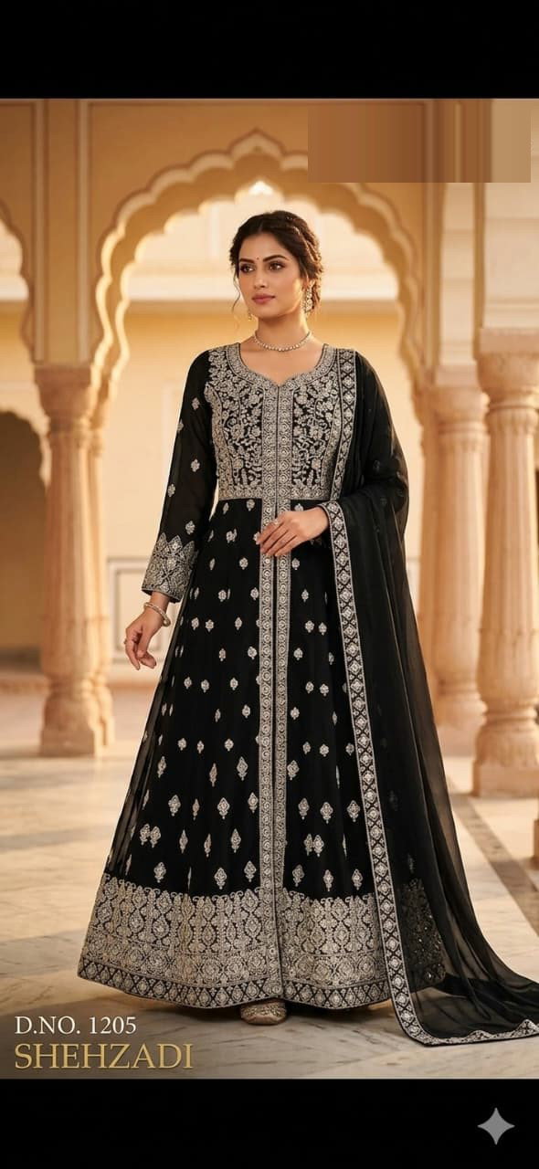 Shehzadi Ka 1205 Georgette Embroidered Gown With Dupatta Set — Wholesale Kurtis, Vardan Ethnic wholesale from Surat — view 2