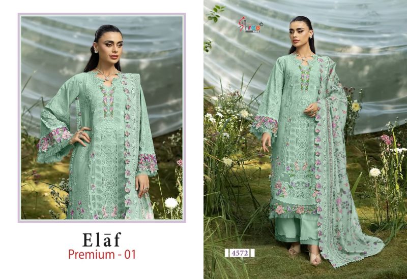 Shree Elaf Premium Vol 1 Cotton Dupatta Dupatta Cotton Embroidered Salwar Kameez — Cotton Dress Material, Vardan Ethnic wholesale from Surat — view 2