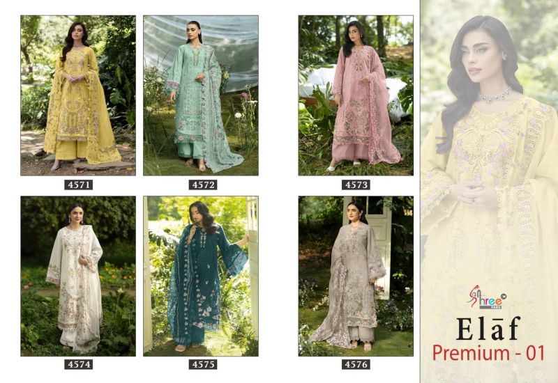 Shree Elaf Premium Vol 1 Cotton Dupatta Dupatta Cotton Embroidered Salwar Kameez — Cotton Dress Material, Vardan Ethnic wholesale from Surat — view 7