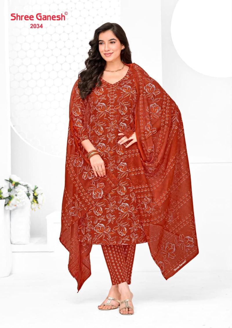 Shree Ganesh Vaani Vol 10 Cotton Printed Dress Material Catalog — Printed Cotton Dress Material, Vardan Ethnic wholesale from Surat — view 8