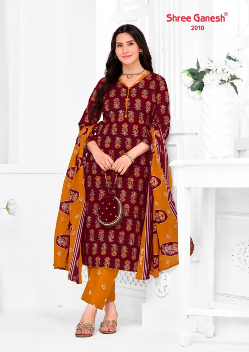 Shree Ganesh Vaani Vol 10 Cotton Printed Dress Material Catalog — Printed Cotton Dress Material, Vardan Ethnic wholesale from Surat — view 18
