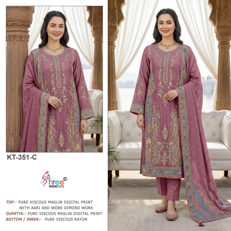 Shree Kt 351 A To D Viscose Digital Printed Salwar Suit