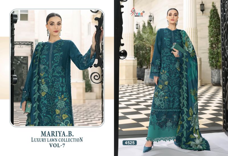 Shree Mariya B Luxury Lawn Collection Vol 7 Cotton Dupatta Cotton Embroidered Salwar Kameez — Wholesale Salwar Suits, Vardan Ethnic wholesale from Surat — view 4