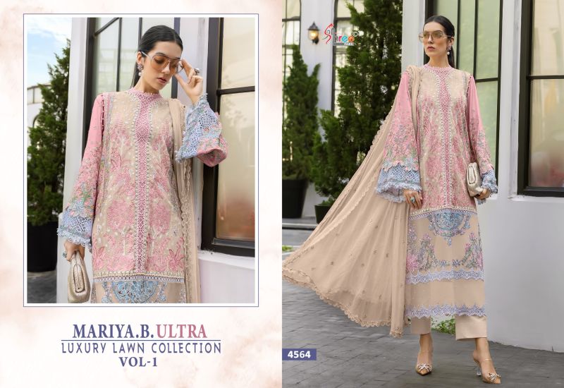 Shree Mariya B Ultra Luxury Lawn Collection Vol 1 Cotton Embroidered Suit — Wholesale Pakistani Suits, Shree Fabs wholesale from Surat — view 4
