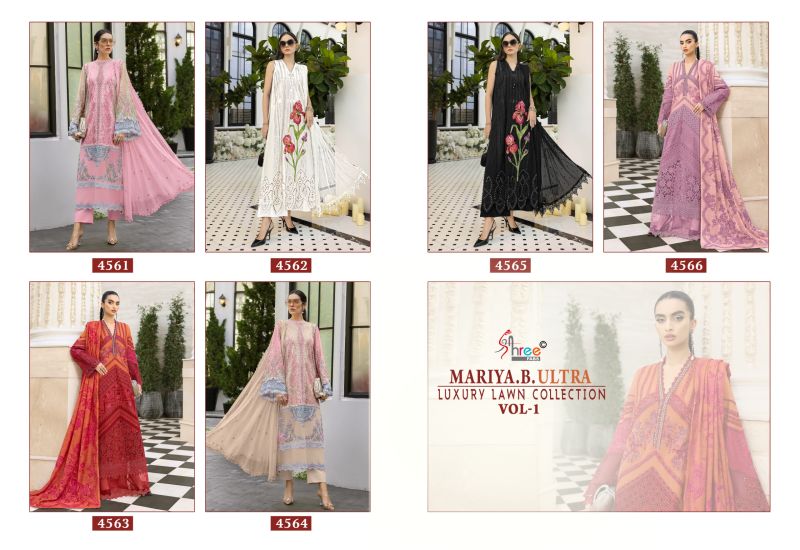 Shree Mariya B Ultra Luxury Lawn Collection Vol 1 Cotton Embroidered Suit — Wholesale Pakistani Suits, Shree Fabs wholesale from Surat — view 7