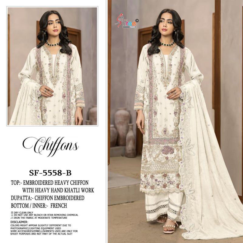 Shree Sf 5558 A To D Chiffon Embroidered Pakitstani Salwar Kameez