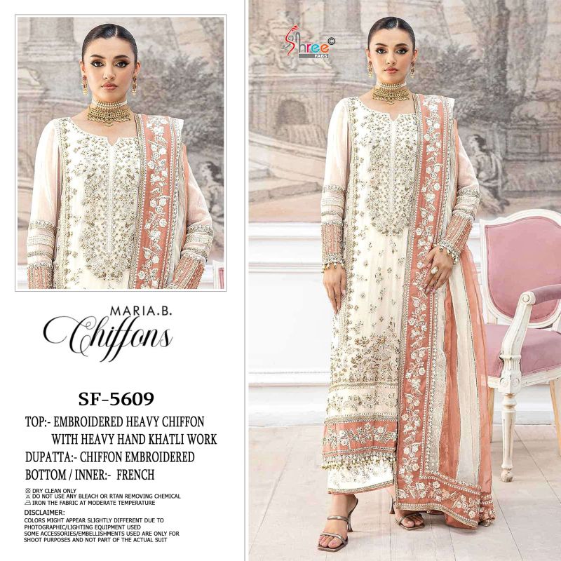 Shree Sf 5609 A To D Chiffon Embroidered Salwar Kameez Catalog