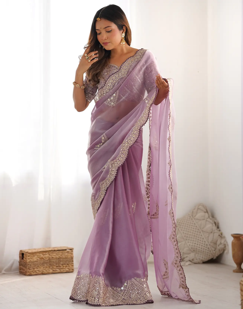 SM Pari 1 Satin Coding Sequence Work Saree Catalog — Saree, Vardan Ethnic wholesale from Surat — view 10