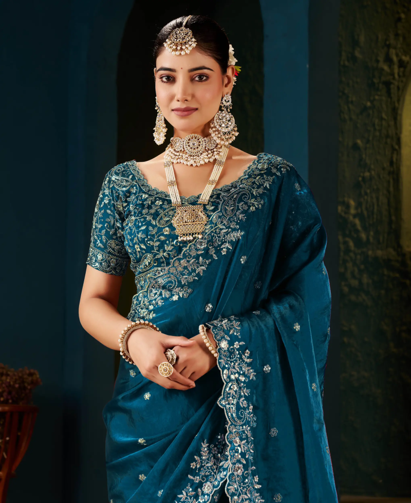 SM Pari 13 Fandy Satin Sequence Work Saree Catalog — Wholesale Sarees, Vardan Ethnic wholesale from Surat — view 2