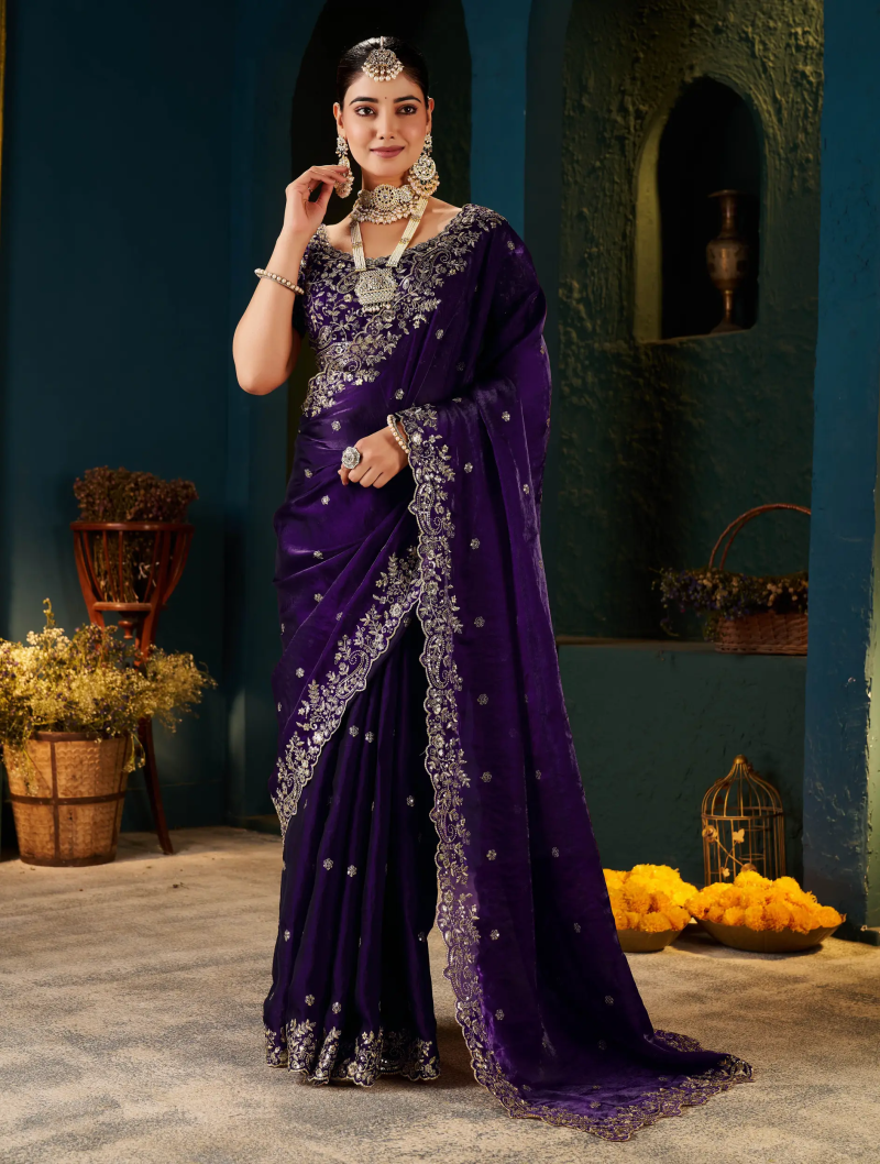 SM Pari 13 Fandy Satin Sequence Work Saree Catalog — Wholesale Sarees, Vardan Ethnic wholesale from Surat — view 4