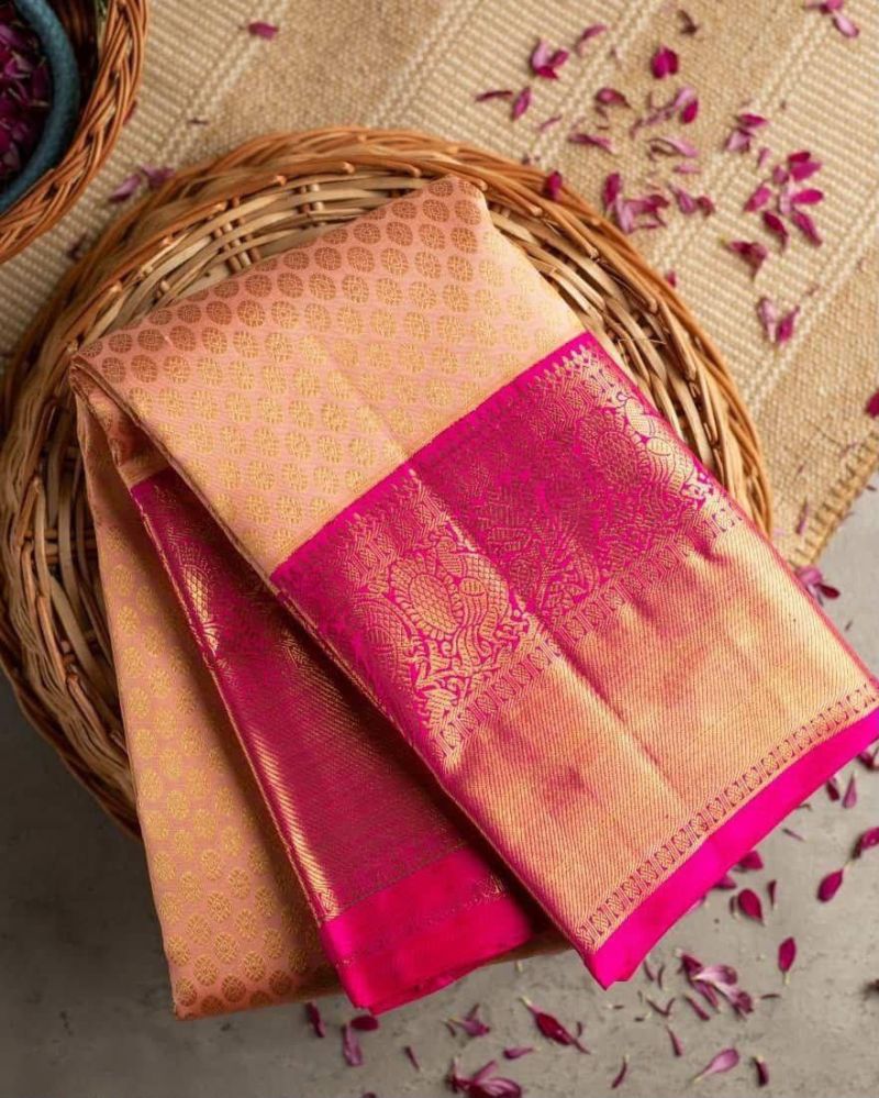 Soft Silk 1034 Lichi Silk Jacquard Work Saree Catalog — Wholesale Readymade Suit, Vardan Ethnic wholesale from Surat — view 4