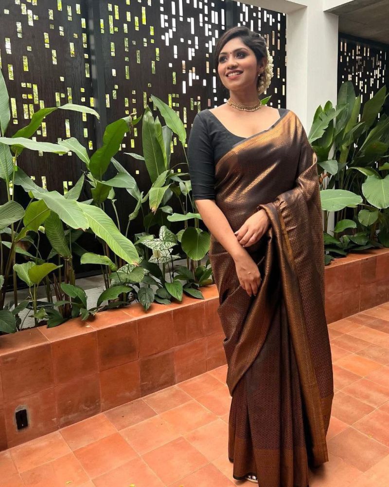Soft Silk 4043 Lichi Silk Jacquard Work Saree Catalog — Wholesale Sarees, Vardan Ethnic wholesale from Surat — view 3