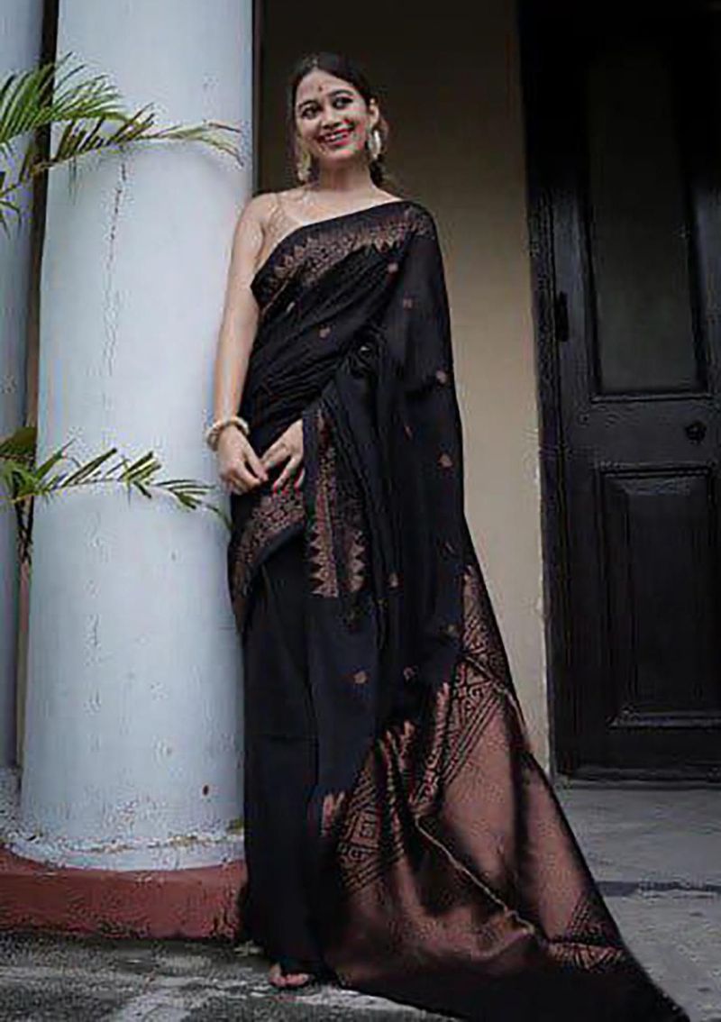 Soft Silk 6012 Lichi Silk Jacquard Work Saree  Catalog — Wholesale Sarees, Vardan Ethnic wholesale from Surat — view 4