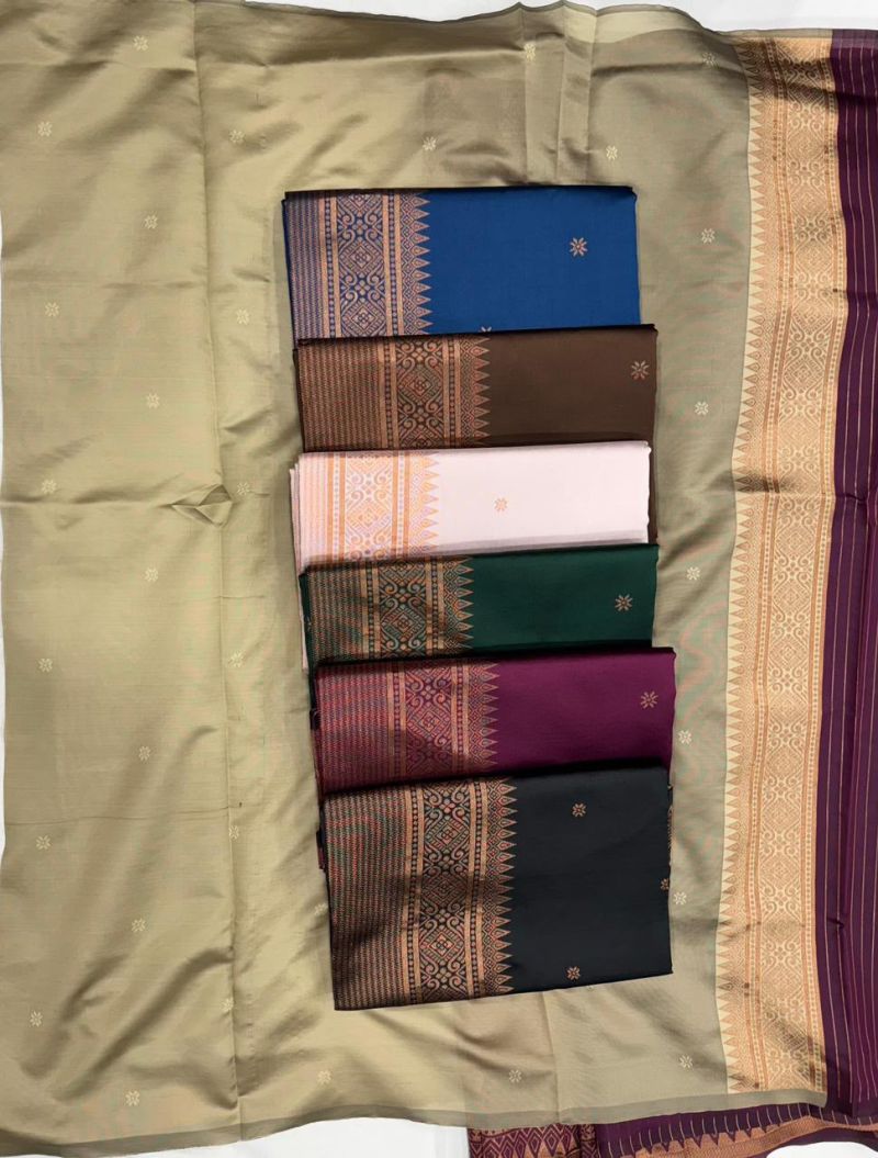 Soft Silk 6012 Lichi Silk Jacquard Work Saree  Catalog — Wholesale Sarees, Vardan Ethnic wholesale from Surat — view 8