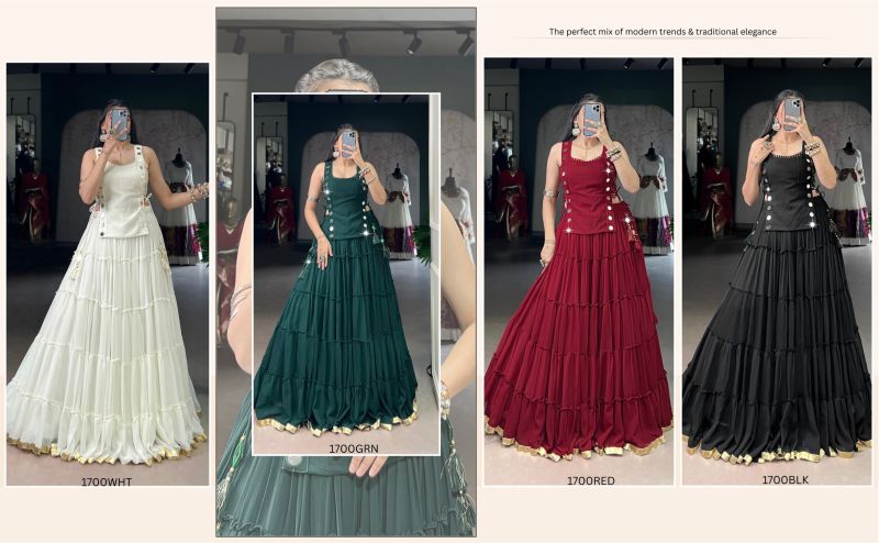 Taraa L 1700 Feather Light Navratri Special Lehenga Choli With Koti — Wholesale Lehenga, Vardan Ethnic wholesale from Surat — view 4