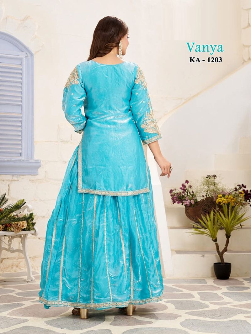 Vanya Ka 1203 Frendy Silk Embroidered Kurti Ghagra With Dupatta Set — Wholesale Salwar Suits, Vardan Ethnic wholesale from Surat — view 2