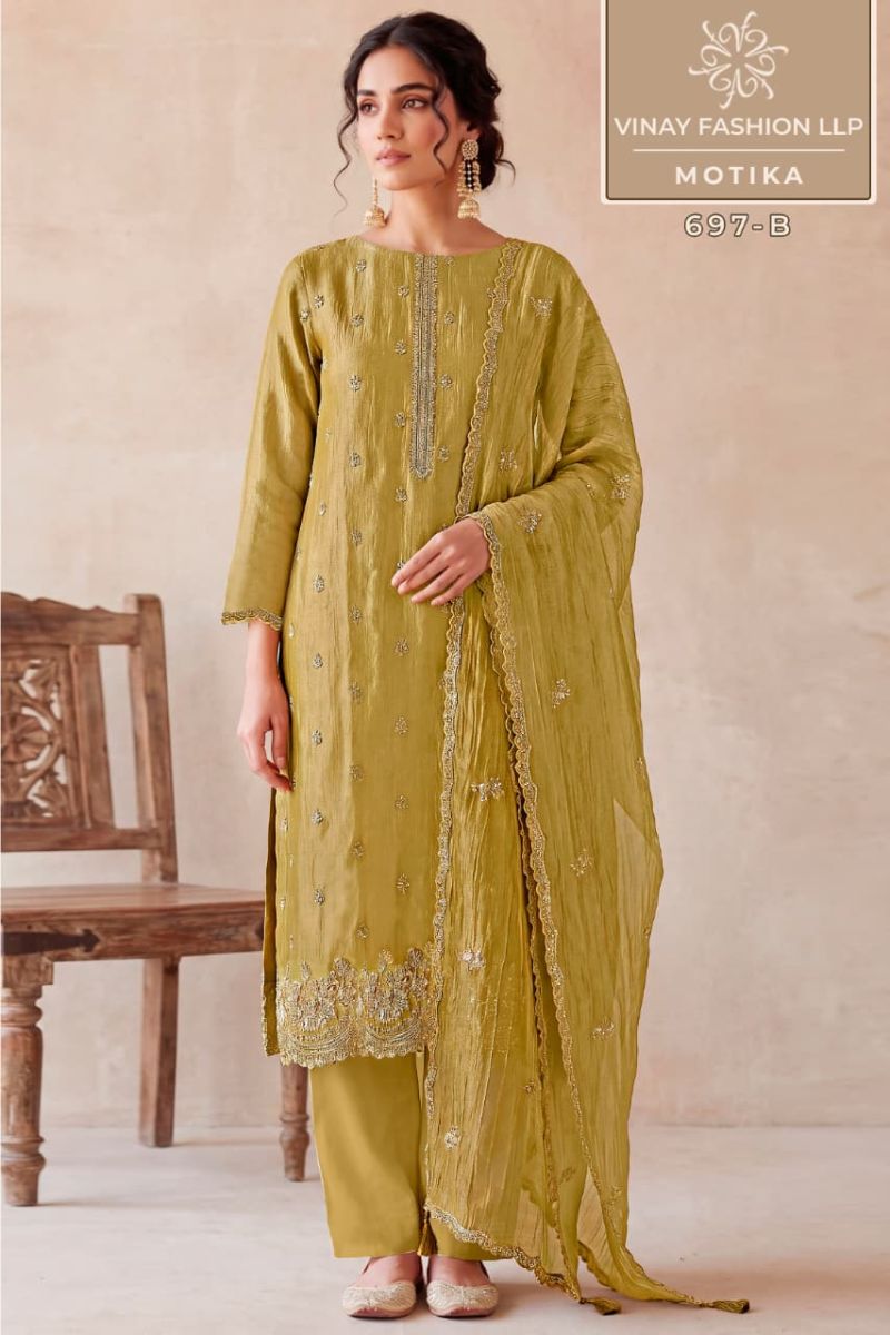Vinay Kuleesh Mootika Salsa Silk Beads Work Salwar Kameez Catalog — Wholesale Salwar Suits, Vinay wholesale from Surat — view 2
