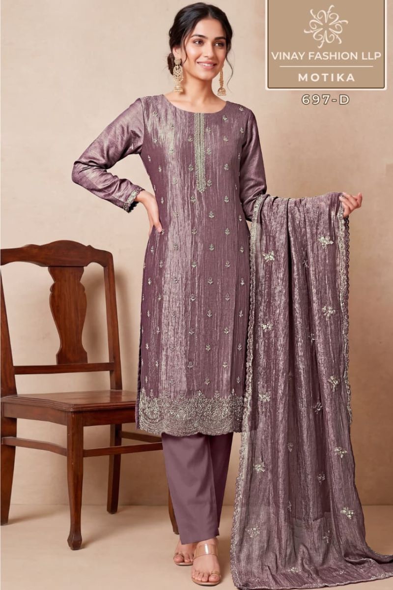 Vinay Kuleesh Mootika Salsa Silk Beads Work Salwar Kameez Catalog — Wholesale Salwar Suits, Vinay wholesale from Surat — view 3