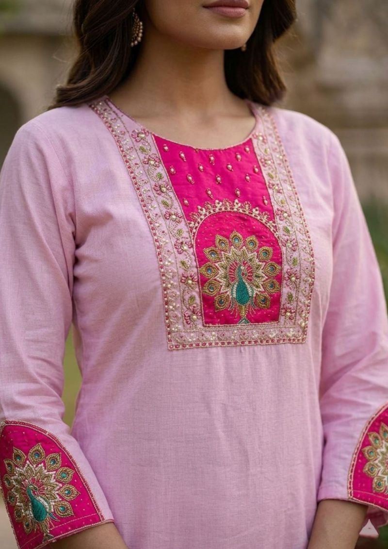 Vitara Mishree Vatican Embroidered Kurti With Bottom Dupatta Set — Wholesale Salwar Suits, Vardan Ethnic wholesale from Surat — view 6