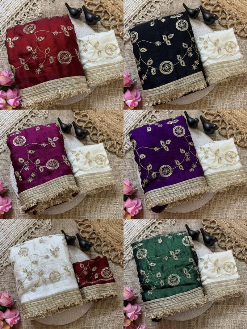 Vt 879 T Fandy Satin Beads Embroidery Worked Saree Catalog — Wholesale Sarees, Vardan Ethnic wholesale from Surat — view 10