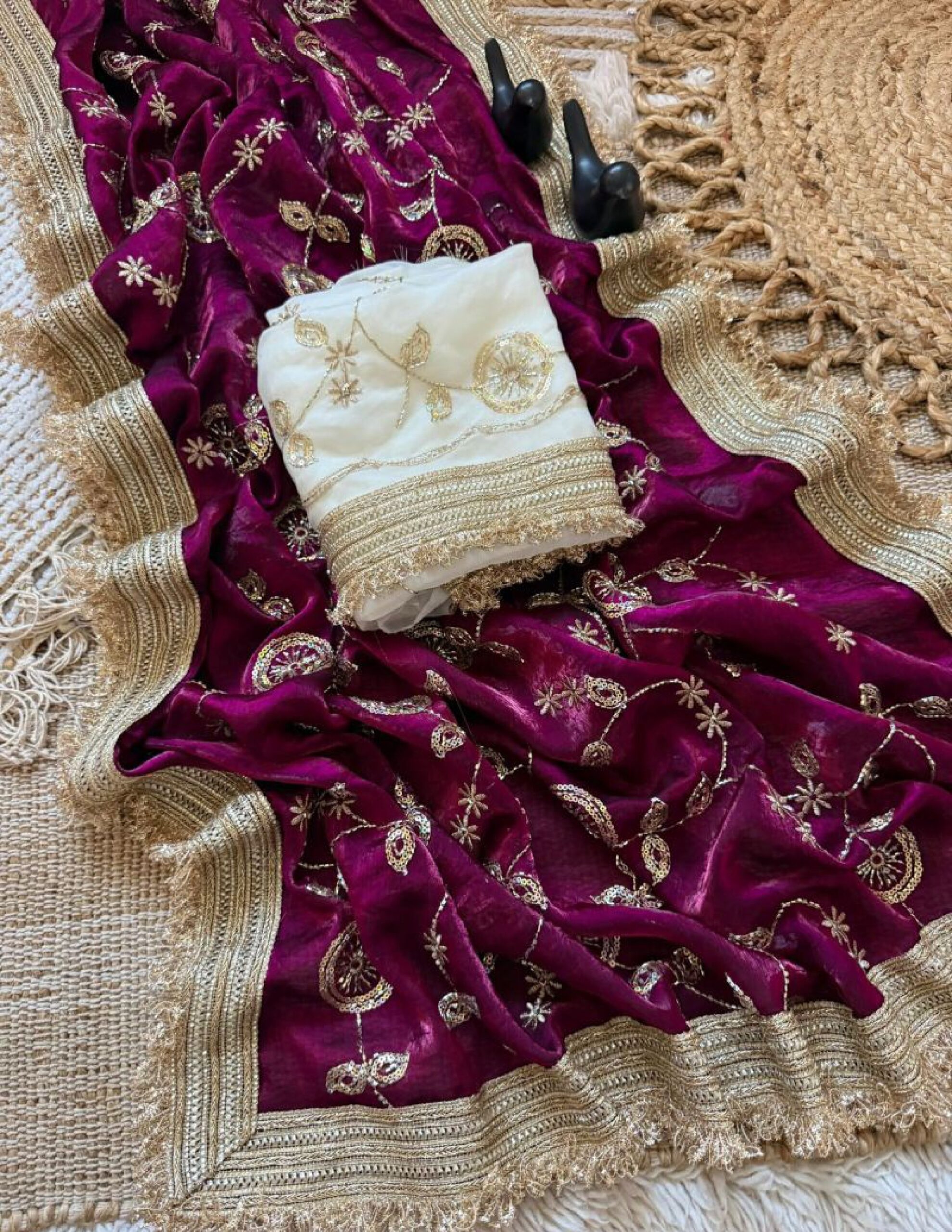 Vt 879 T Fandy Satin Beads Embroidery Worked Saree Catalog — Wholesale Sarees, Vardan Ethnic wholesale from Surat — view 3