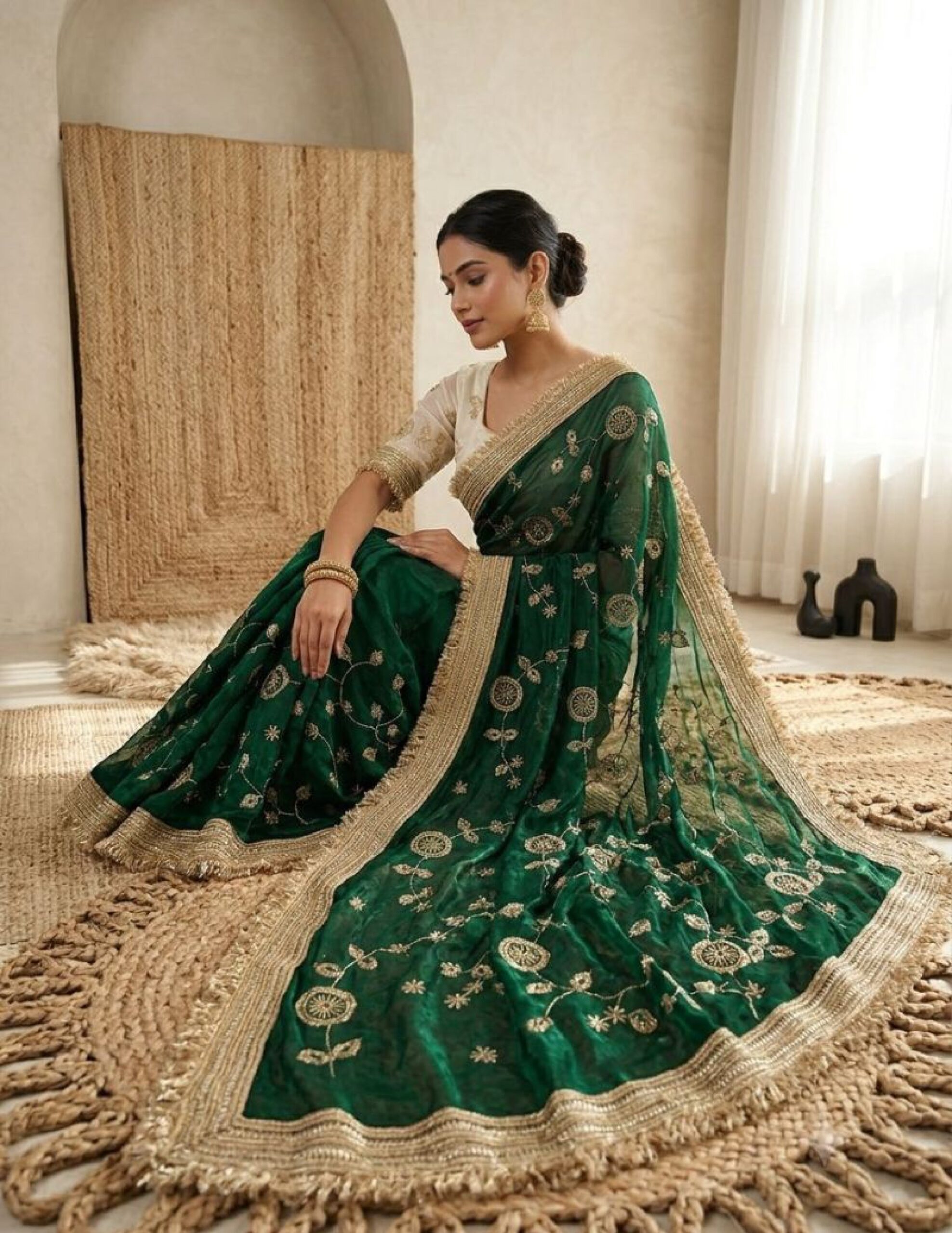 Vt 879 T Fandy Satin Beads Embroidery Worked Saree Catalog — Wholesale Sarees, Vardan Ethnic wholesale from Surat — view 7