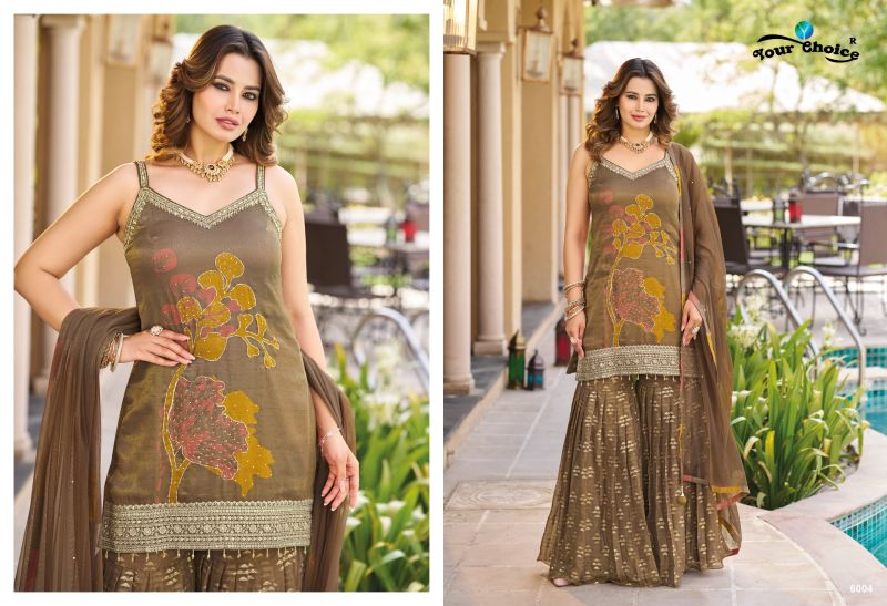 Your Choice Ginni Vol 6 Chinon Embroidered Salwar Kameez — Designer Readymade Suits, MPA wholesale from Surat — view 5
