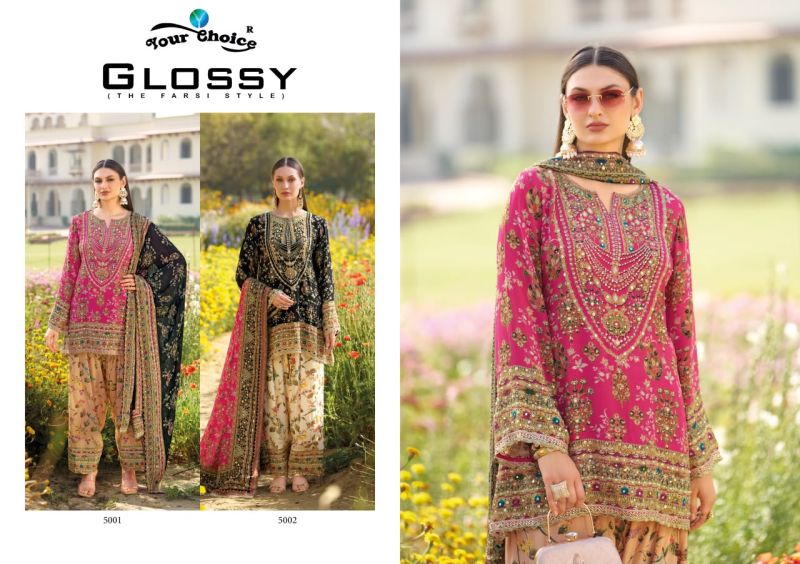 Your Choice Glossy  Chinon Designer Salwar Kameez Catalog — Wholesale Dress Material, Vardan Ethnic wholesale from Surat — view 3