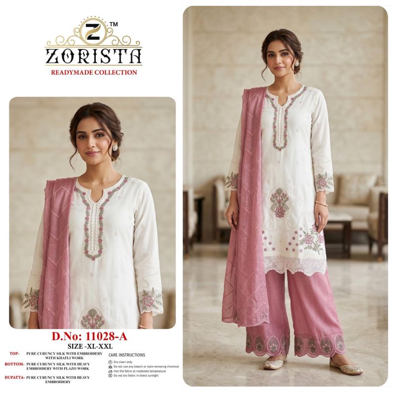 Zorista 11028 A To D Cruncy Silk Embroidered Salwar Kameez — Wholesale Pakistani Suits, Vardan Ethnic wholesale from Surat — view 2